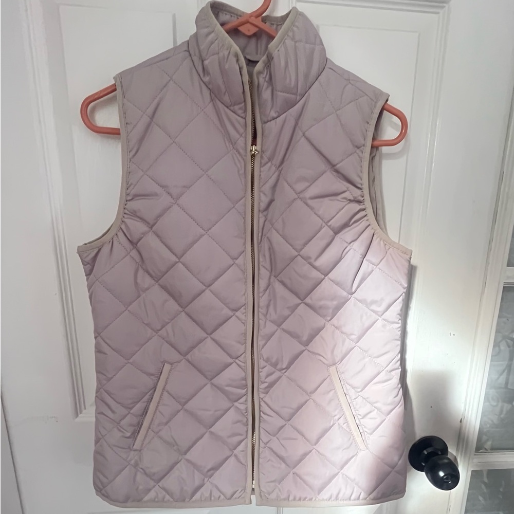 Old Navy Quilted Diamond Puffer Vest - Soft Tan/Taupe/Light Pink - Size S